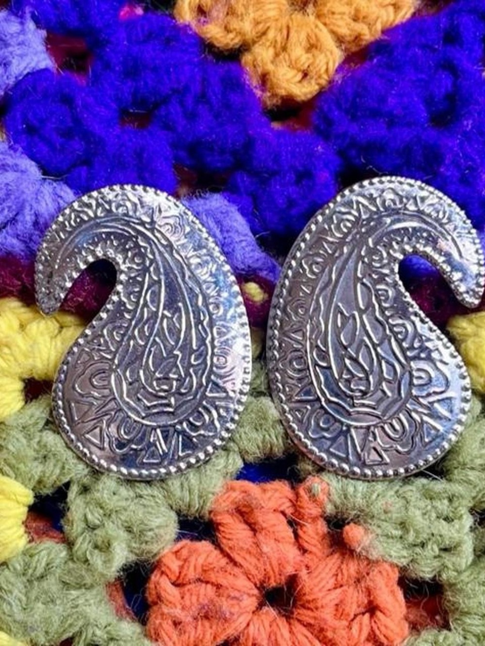 Silver Paisley Drop Earrings - Women Accessories